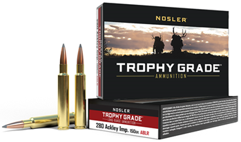 88240 Nosler 60116 Trophy Grade Long Range 280 Ackley Improved 150 gr AccuBond Long Ra