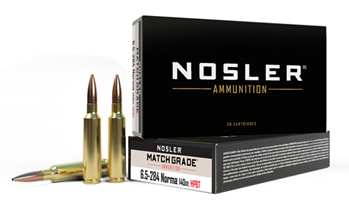 88252 Nosler 44166 Match Grade  6.5x284 Norma 140 gr Hollow Point (HP) 20 Bx/ 10 Cs