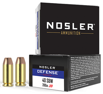 88263 Nosler 39123 Defense  40 S&W 200 gr Jacketed Hollow Point (JHP) 20 Bx/ 10 Cs