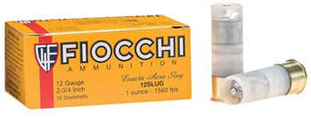 Fiocchi Ammunit 88828 Fiocchi 12FLRSLU Aero Low Recoil 12 Gauge 2.75" 1 oz Rifled Slug Shot 80 Bx/ 1 C