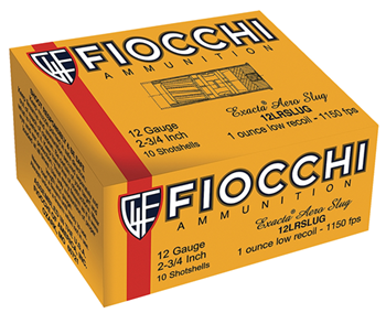 Fiocchi Ammunit 88830 Fiocchi 12FLESLU Aero Low Recoil 12 Gauge 2.75" 7/8 oz Rifled Slug Shot 80 Bx/ 1