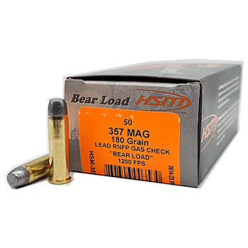 Hsm/hunting Sha 89760 HSM 4415N Bear Load  44 Rem Mag 305 gr Wide Flat Nose (WFN) 50 Bx/ 10 Cs
