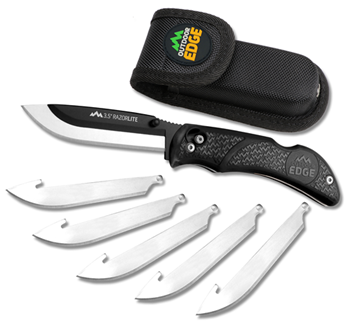 Outdoor Edge Cu 90157 Outdoor Edge RL10C RazorLite  3.50" Folding Plain Black Oxide 420J2 SS Blade TPR