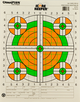 Champion Traps 9051 Champion Targets 45761 Scorekeeper Rifle Sight-In 12 Pack