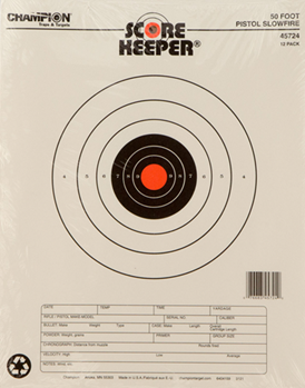 Champion Traps 9055 Champion Targets 45724 Score Keeper 50 Yd Pistol Slowfire 12 Pack