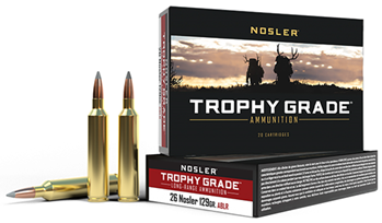 Nosler 60110 NOSLER TROPHY GRADE LR 26 NOSLER 129GR ABLR 20RD 10BX/CS