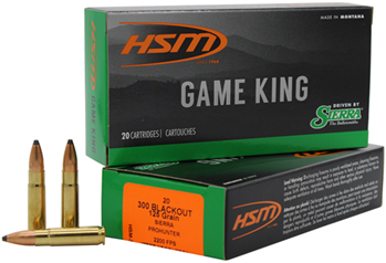 Hsm/hunting Sha 92001 HSM 300BLK3N Game King  300 Blackout 125 gr Pro-Hunter (PH) 20 Bx/ 10 Cs