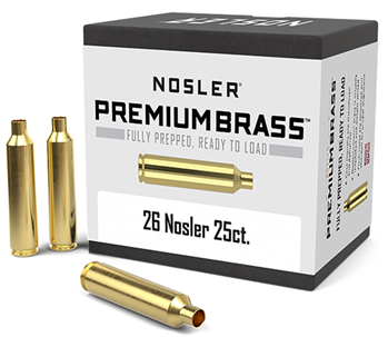 92025 Nosler 10140 Unprimed Cases  26 Nosler Rifle Brass 25 Per Box
