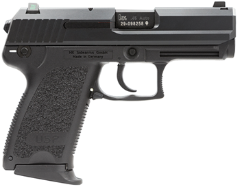 Heckler & Koch  HK 704531LEA5 USP45C Compact V1 45 ACP 3.78" 8+1 Black Black Polymer Grip Night