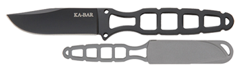 Kabar 9310 Ka-Bar 1118BP Skeleton  2.50" Fixed Clip Point Plain Black 5Cr15MoV SS Blade/Bla