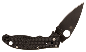 9538 Spyderco C101PBBK2 Manix 2 Lightweight 3.37" Folding Drop Point Plain Black DLC