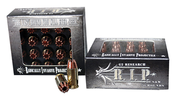 G2 Research Inc 95452 G2 Research RIP 40 S&W R.I.P  40 S&W 115 gr Hollow Point (HP) 20 Bx/ 25 Cs