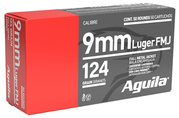 96077 Aguila 1E092110 Pistol  9mm Luger 124 gr Full Metal Jacket (FMJ) 50 Bx/ 20 Cs