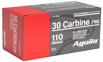 96082 Aguila 1E302110 Rifle  30 Carbine 110 gr Full Metal Jacket (FMJ) 50 Bx/ 20 Cs