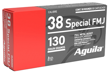 96097 Aguila 1E382521 Pistol  38 Special 130 gr Full Metal Jacket (FMJ) 50 Bx/ 20 Cs