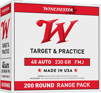 Winchester Ammu 97747 Winchester Ammo USA45W USA  45 ACP 230 gr Full Metal Jacket (FMJ) 200 Bx/3 Cs (R