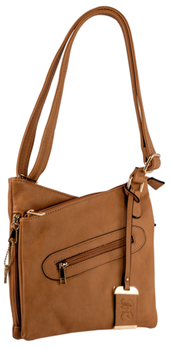 Bulldog Cases 98114 Bulldog BDP032 Cross Body Purse w/Holster Tan Leather for Small Autos & Revolver