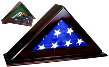 Ps Products 98494 Peace Keeper PFC Patriot Flag Case  Key Entry Mahogany Stain Wood Holds 1 Handgu