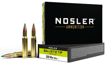 98596 Nosler 40061 Ballistic Tip  308 Win 125 gr Ballistic Tip 20 Bx/ 10 Cs