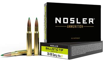 98598 Nosler 40068 Ballistic Tip  30-06 Springfield 125 gr Ballistic Tip 20 Bx/ 10 Cs