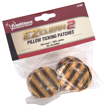 Traditions Inc 98738 Traditions A1286 EZ Clean 2 Pillow Ticking Patches .50-.54 Cal Cotton 100 Per Pa