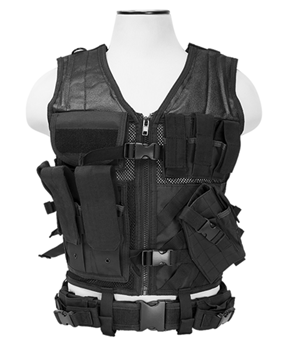 Ncstar / Vism 99304 NcStar CTVL2916B Tactical  Vest XL-XXL Black PVC/Mesh Webbing
