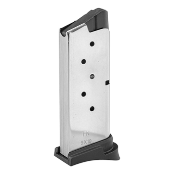 20-100262 FN 20100262 OEM  Stainless with Black Base Pad Detachable 6rd 9mm Luger for FN 5