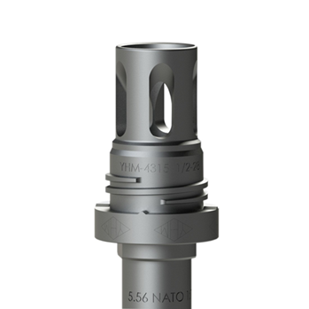 Yankee Hill Mac YHM-4315-28A Yankee Hill 431528A Mini QD Flash Hider Black Phosphate Steel with 1/2"-28 tpi T